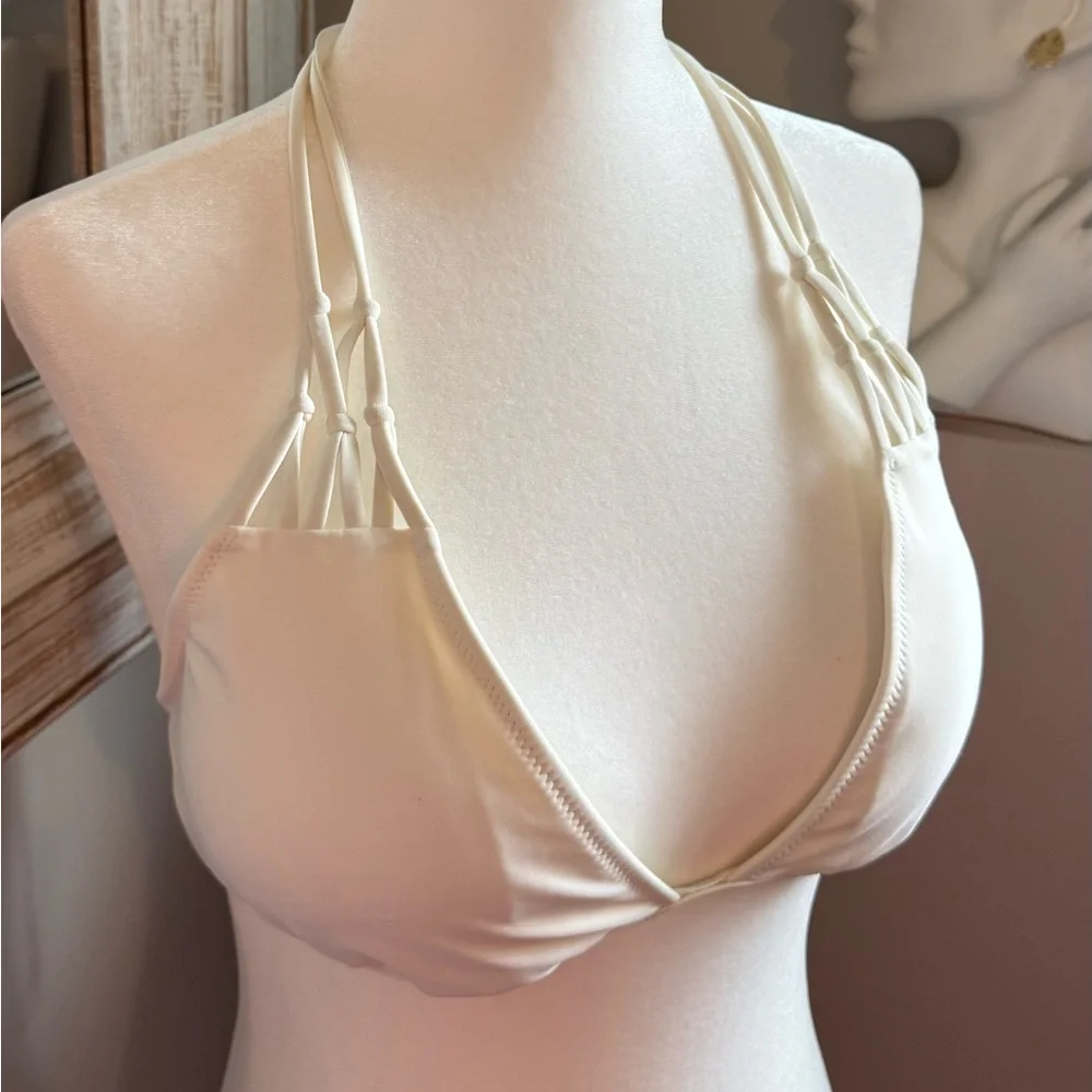 Aerie Women’s Size XL Cream Pool Beach‎ Tropical Vacation Bikini Top